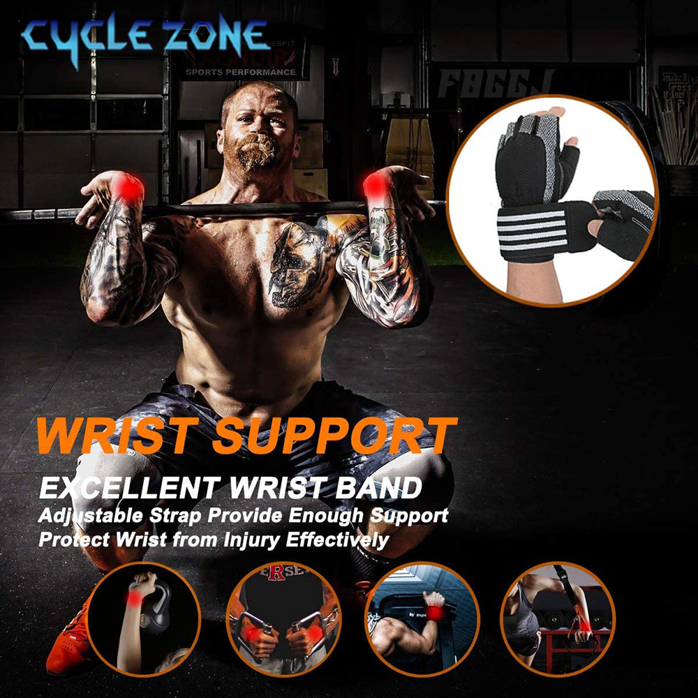 손목 랩 지원 기능이 있는 1쌍의 하프 핑거 짐 피트니 - Crossfit Equipment 리뷰 및 가격
